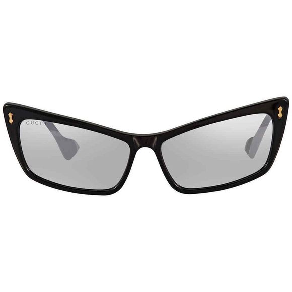 NEW Gucci Silver and Black Cat Eye Women's Sunglasses - Picture 2 of 4
